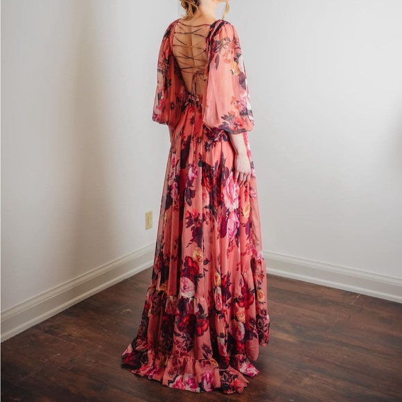 Mac Duggal 67946 Formal Boho Cut Out Maxi Gown Dress Prom Womens size 4 - Picture 5 of 15